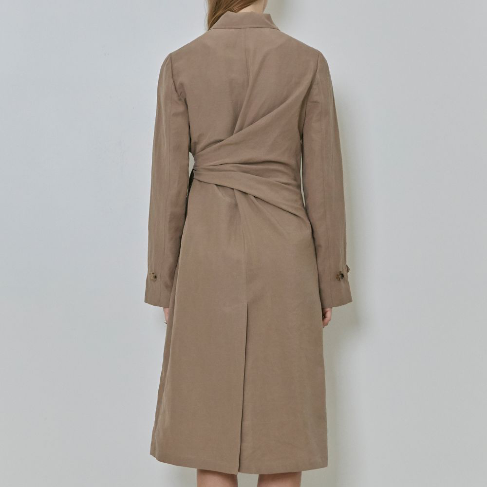 Knotted Detail Tencel And Linen-Blend Coat