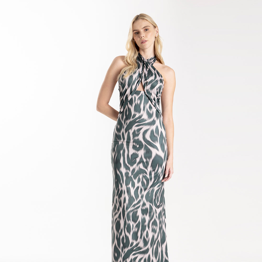 LD Long Dress Kim Leopard