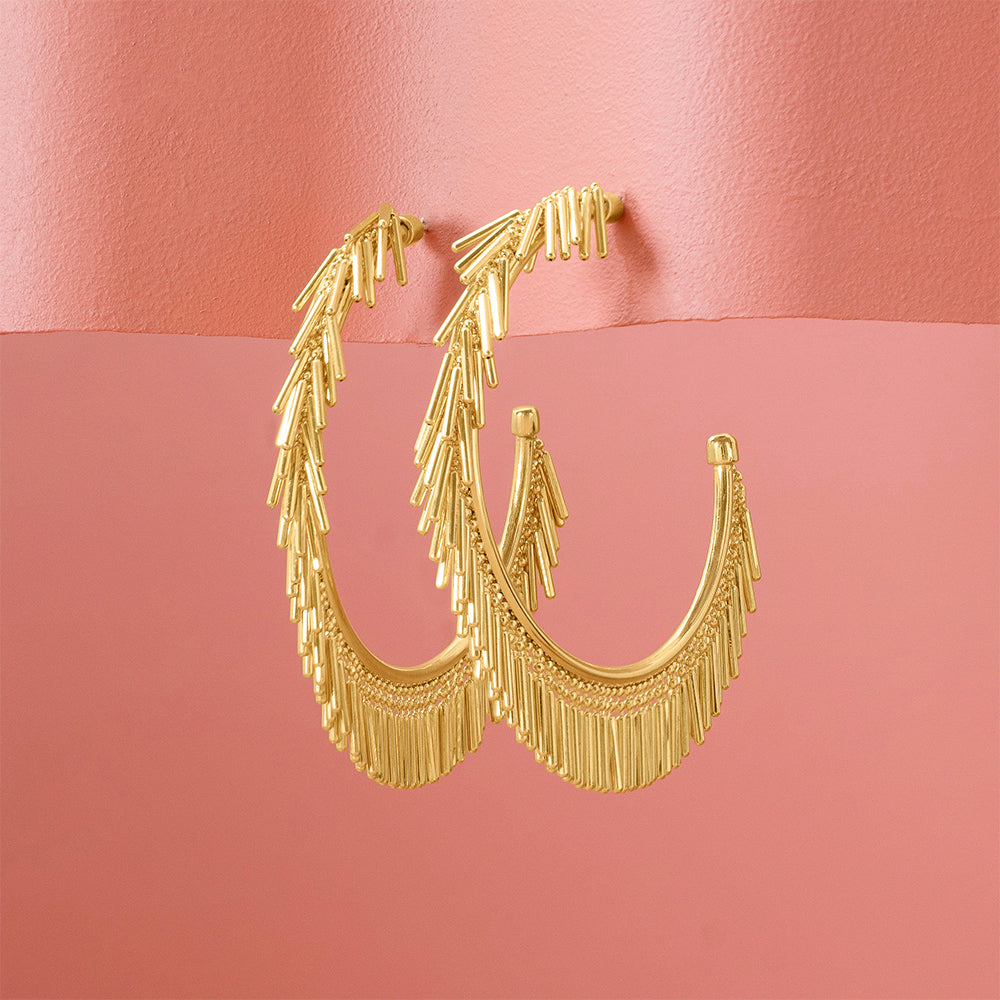 Elevate your style with large gold tassel hoop earrings from women accessories stores. Perfect for any occasion! Shop Now!