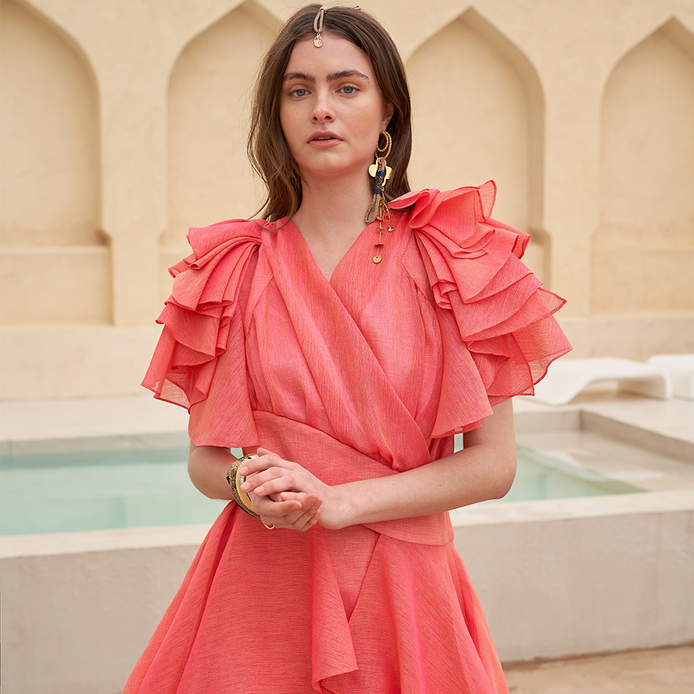 Mystic red peplum blouse