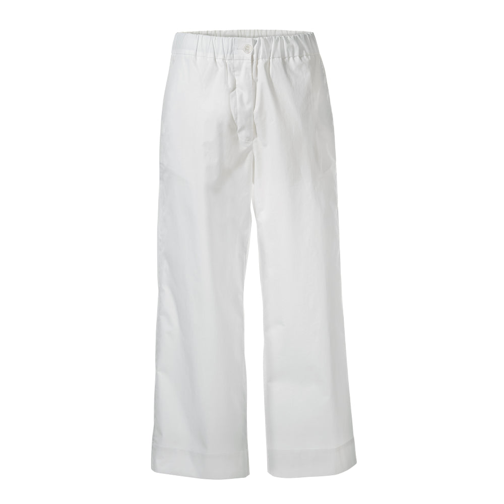 Discover the Lee Trousers at The Luxe Maison, featuring a relaxed pyjama-style fit, wide ankle-length legs, side pockets, and an elasticated waist.