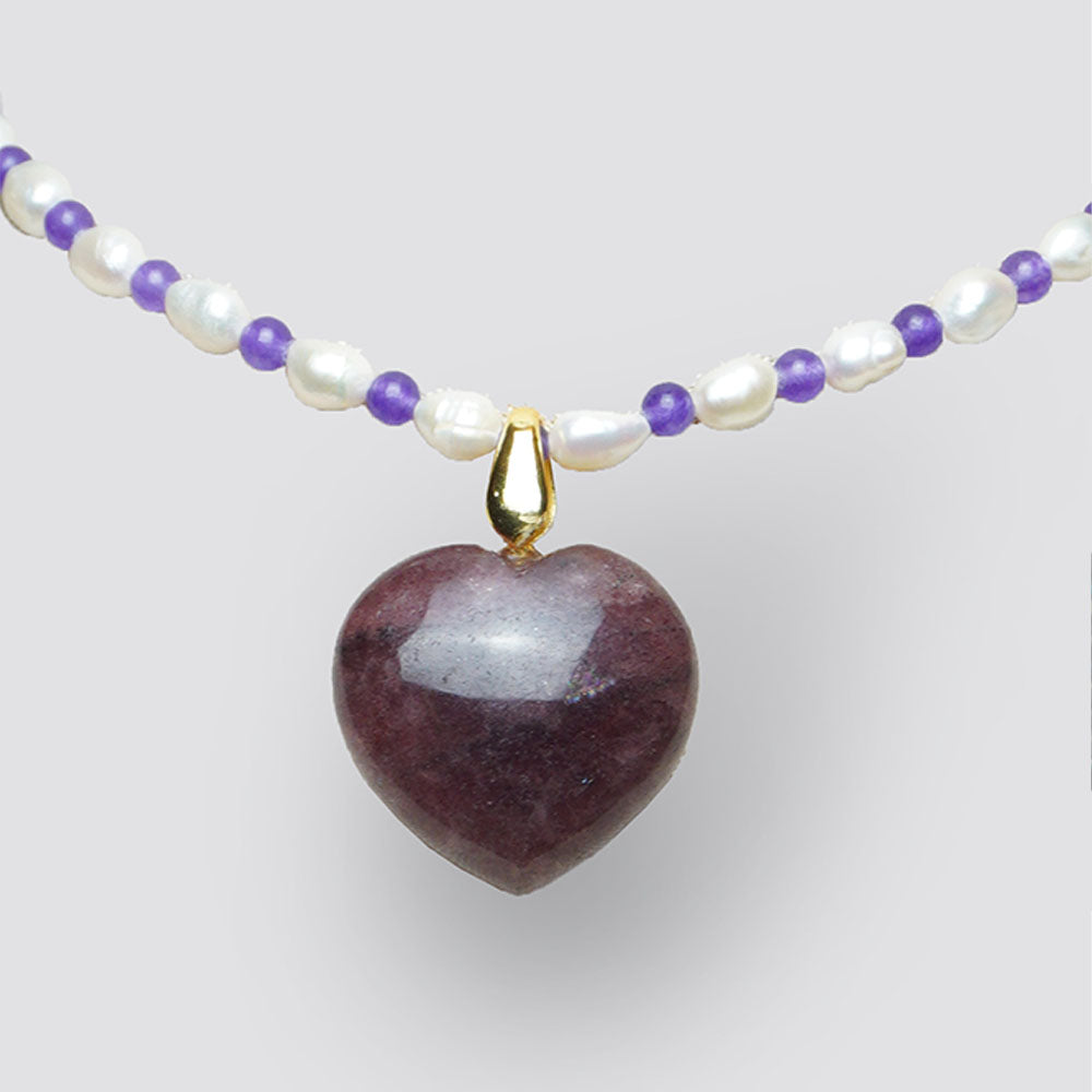 Lilibeth Chocker in Pearls and Amethyst