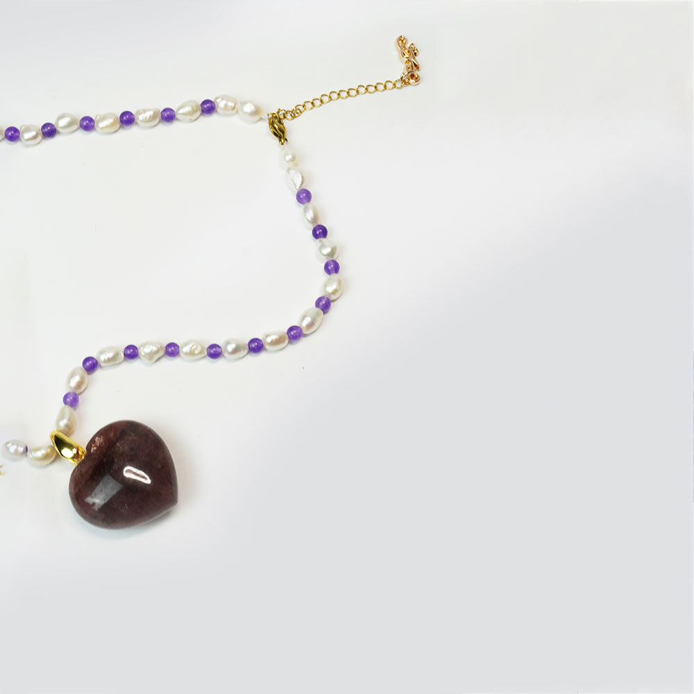 Lilibeth Chocker in Pearls and Amethyst