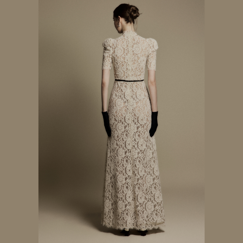 Shop online dress stores for the refined and graceful Lily Ivory High Neck Lace Dress today. Shop Now!