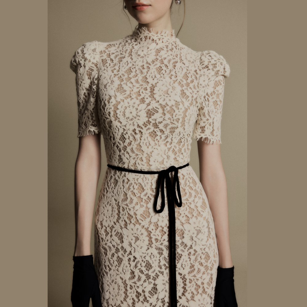 Shop online dress stores for the refined and graceful Lily Ivory High Neck Lace Dress today. Shop Now!