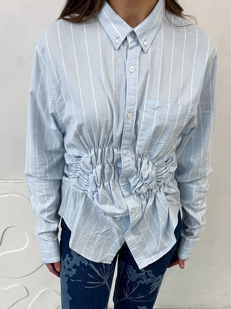 Loans Upcycled Blue Stripe Shirt