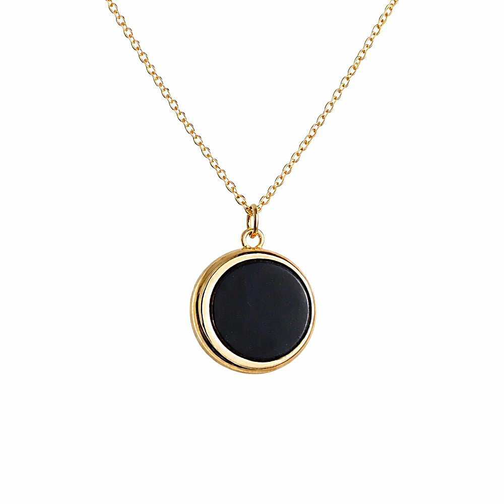 Discover the Luna Shungite Necklace at The Luxe Maison, featuring shungite stone in a distinctive design for those drawn to natural stone jewelry.