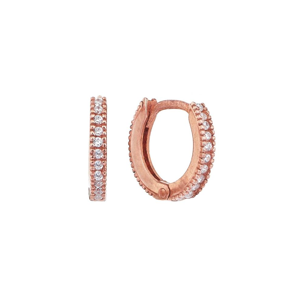 18ct Rose Gold Plated Hoops.925 Sterling Silver.Zircon & Natural Stones.