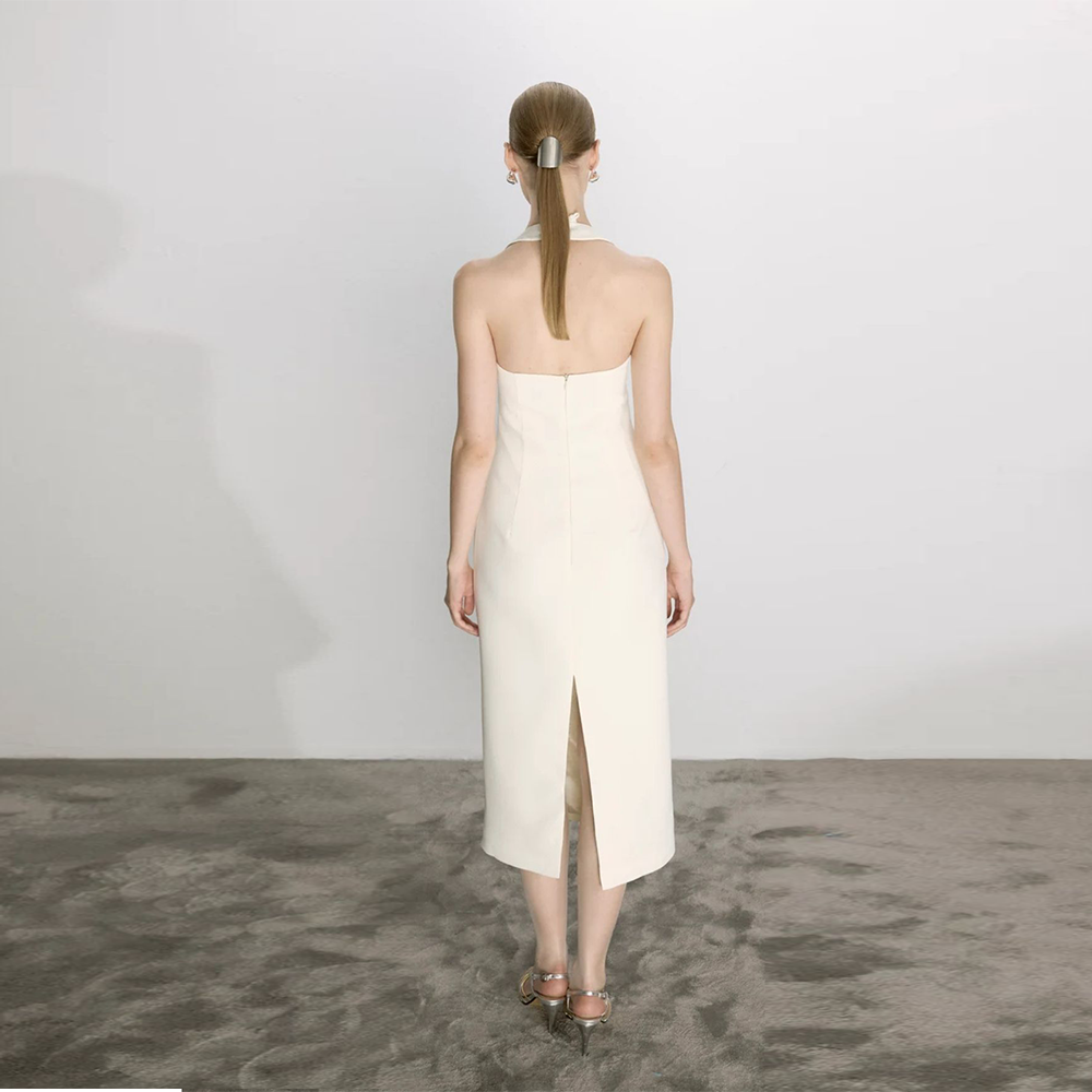 Margaux Crepe Midi Dress find timeless grace in a designer dress online Shop Now!