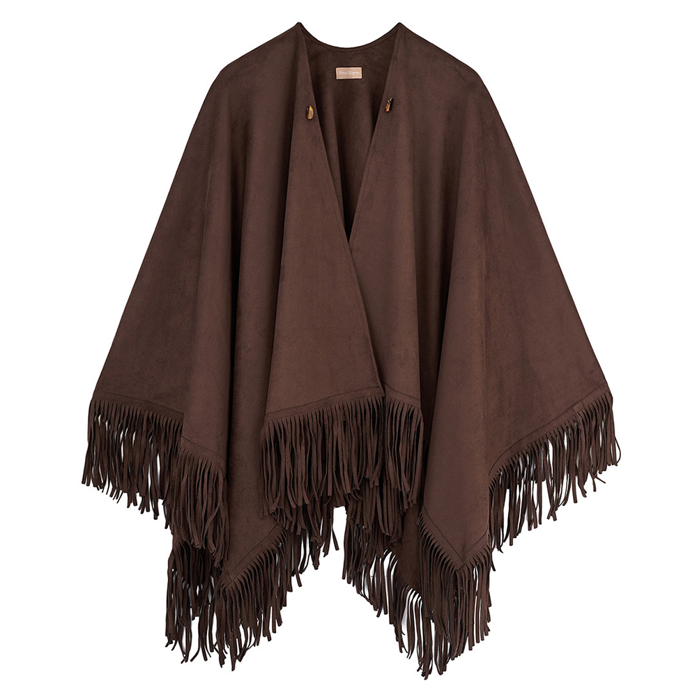 Tasseled poncho.