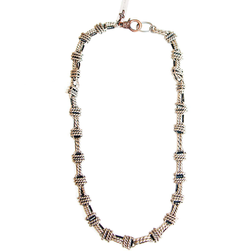 Mens silver chain necklace. Handmade, hypoallergenic and made in Italy. 