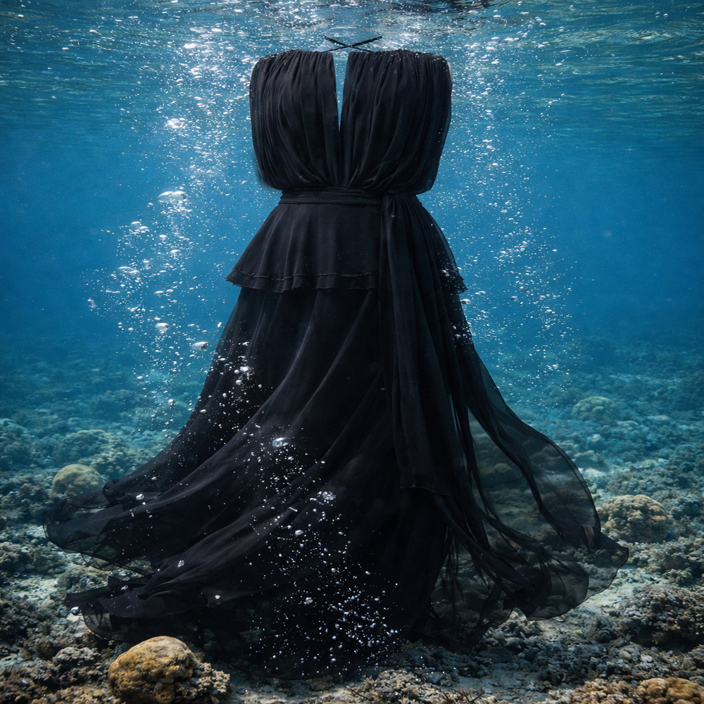 Shop online from our exclusive website and discover the Midnight Drape Evening Gown in eucalyptus silk by Benedetti Life, featuring a flowing silhouette and sustainable luxury design.
