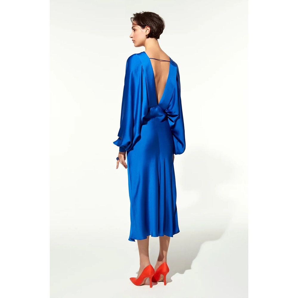 Mila V Neck Satin Dress