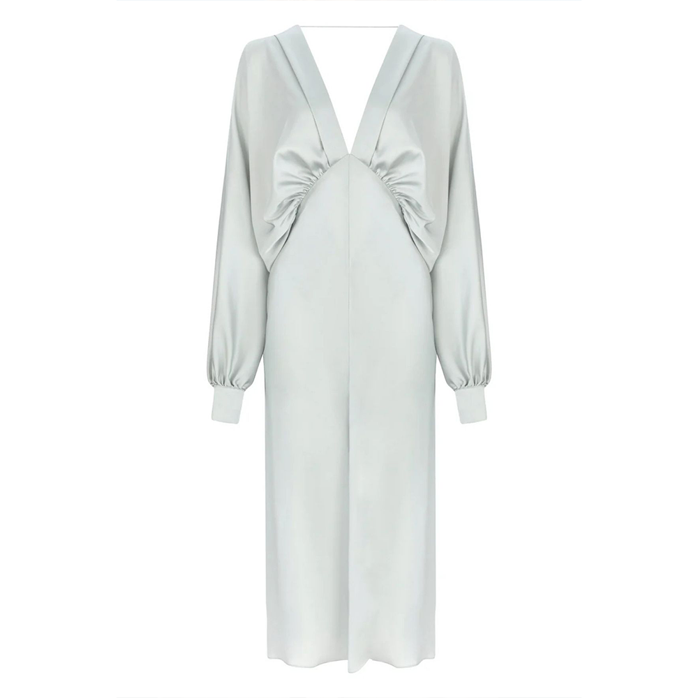 Mila V Neck Satin Dress