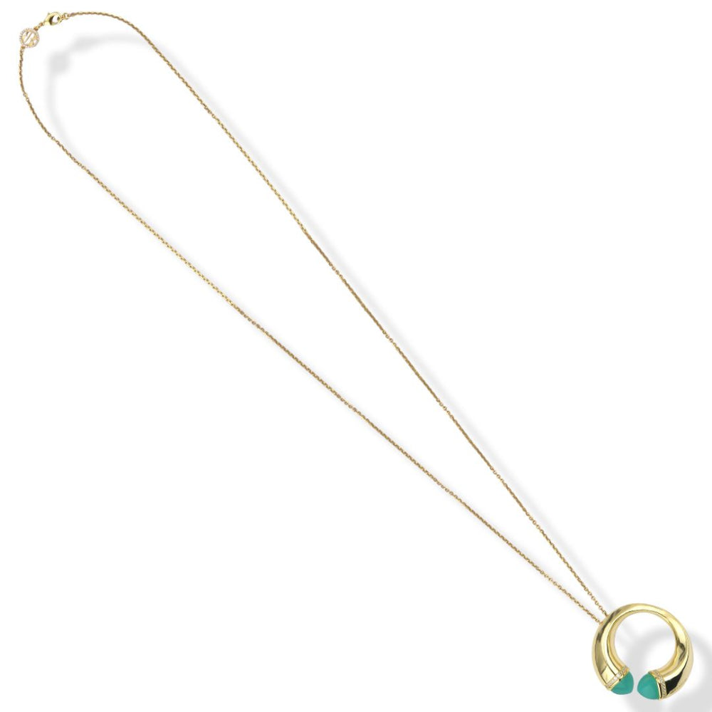 Shop online premium gold circle pendant necklace with colored crystals and sparkling cubic zirconia stones.