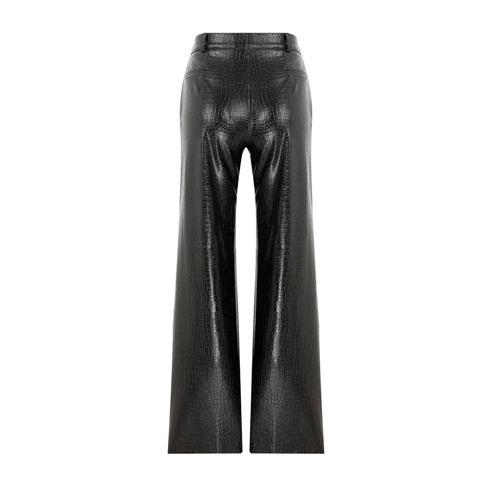 Millie Straight Cut Croc-Effect Trousers