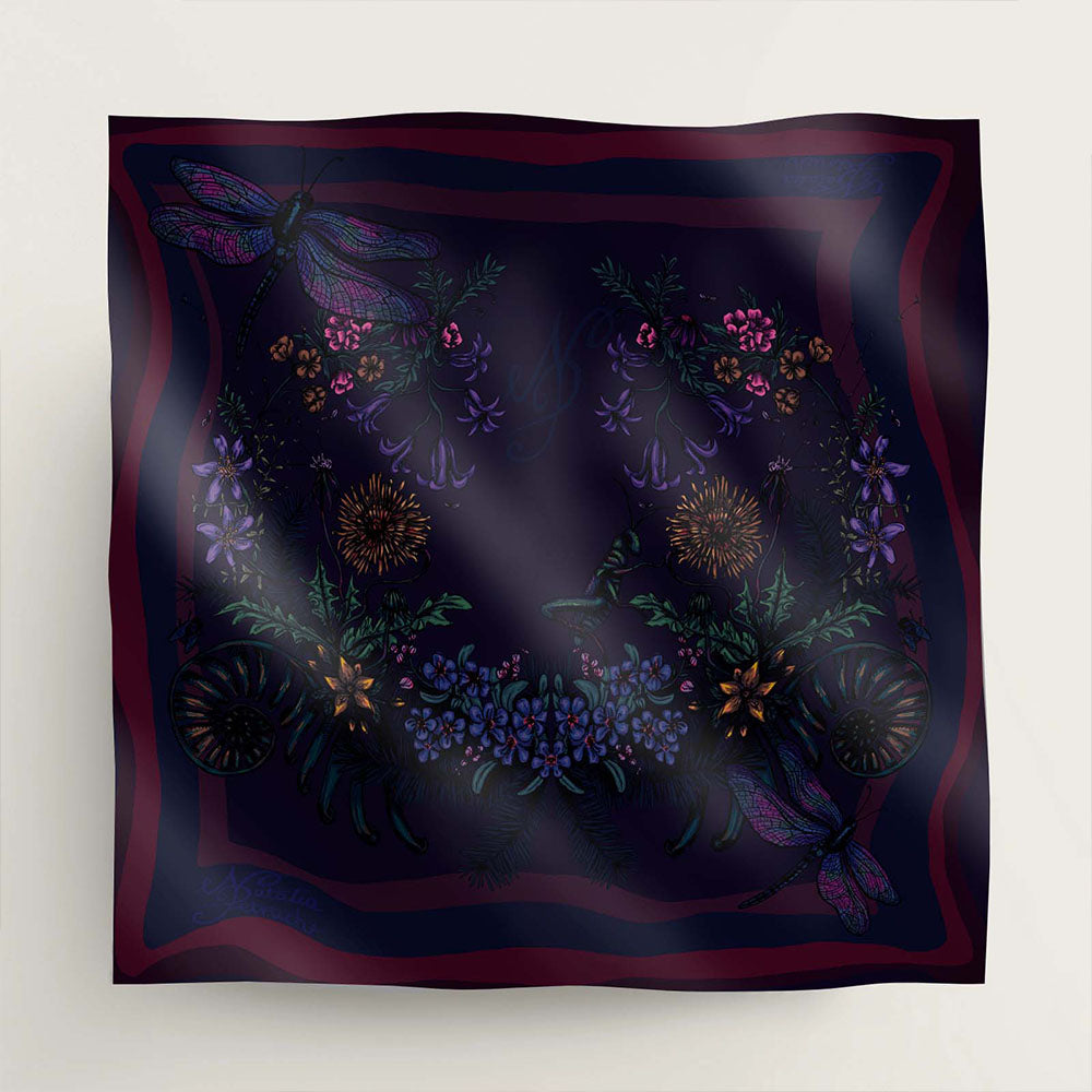 Mountain Flowers Silk Handkerchief