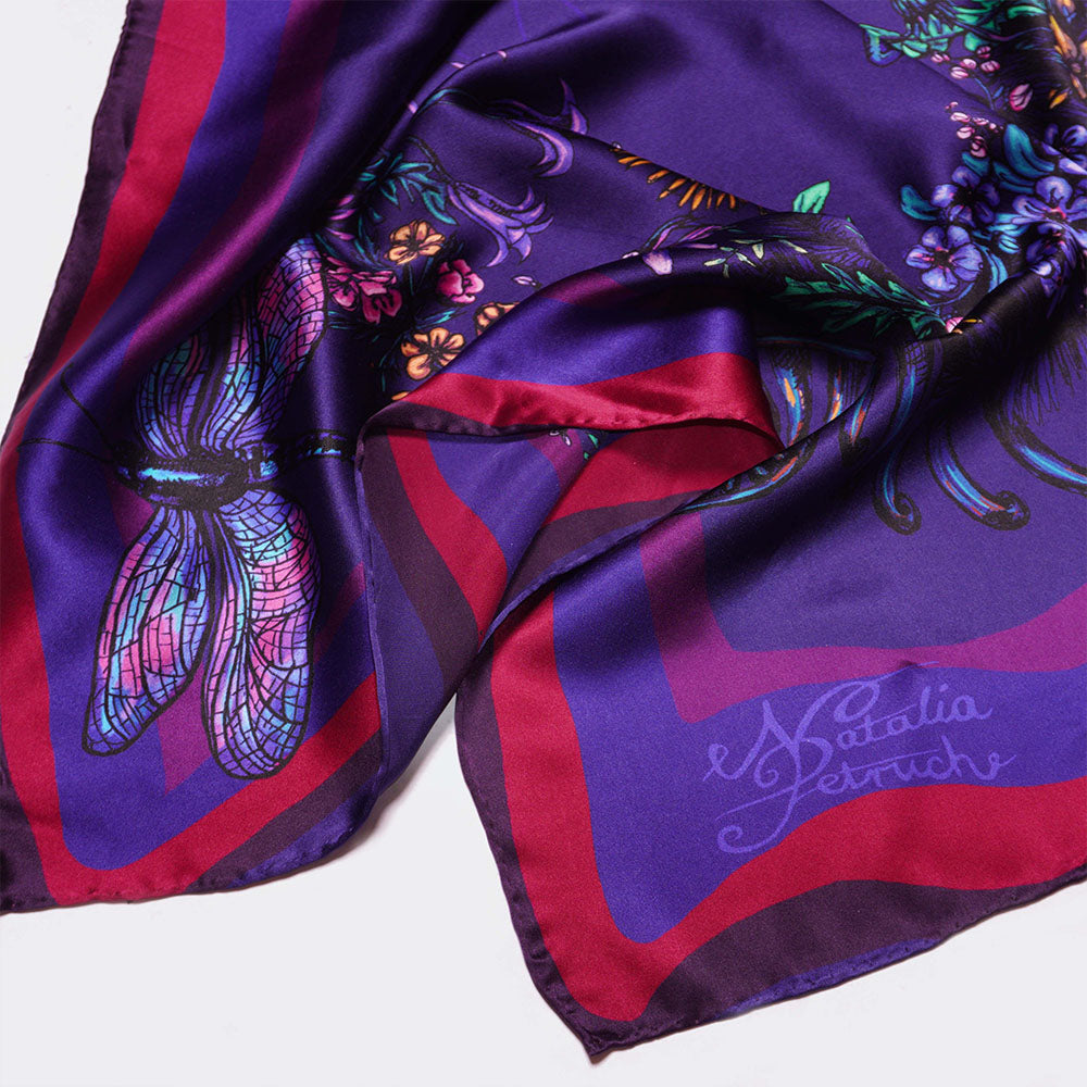 Add elegance to your wardrobe with the Mountain Flowers Silk Womens Scarf. Wrap yourself in luxury and its Perfect for every style. Shop Now!