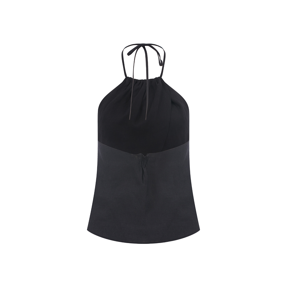Mui Linen Top in Black