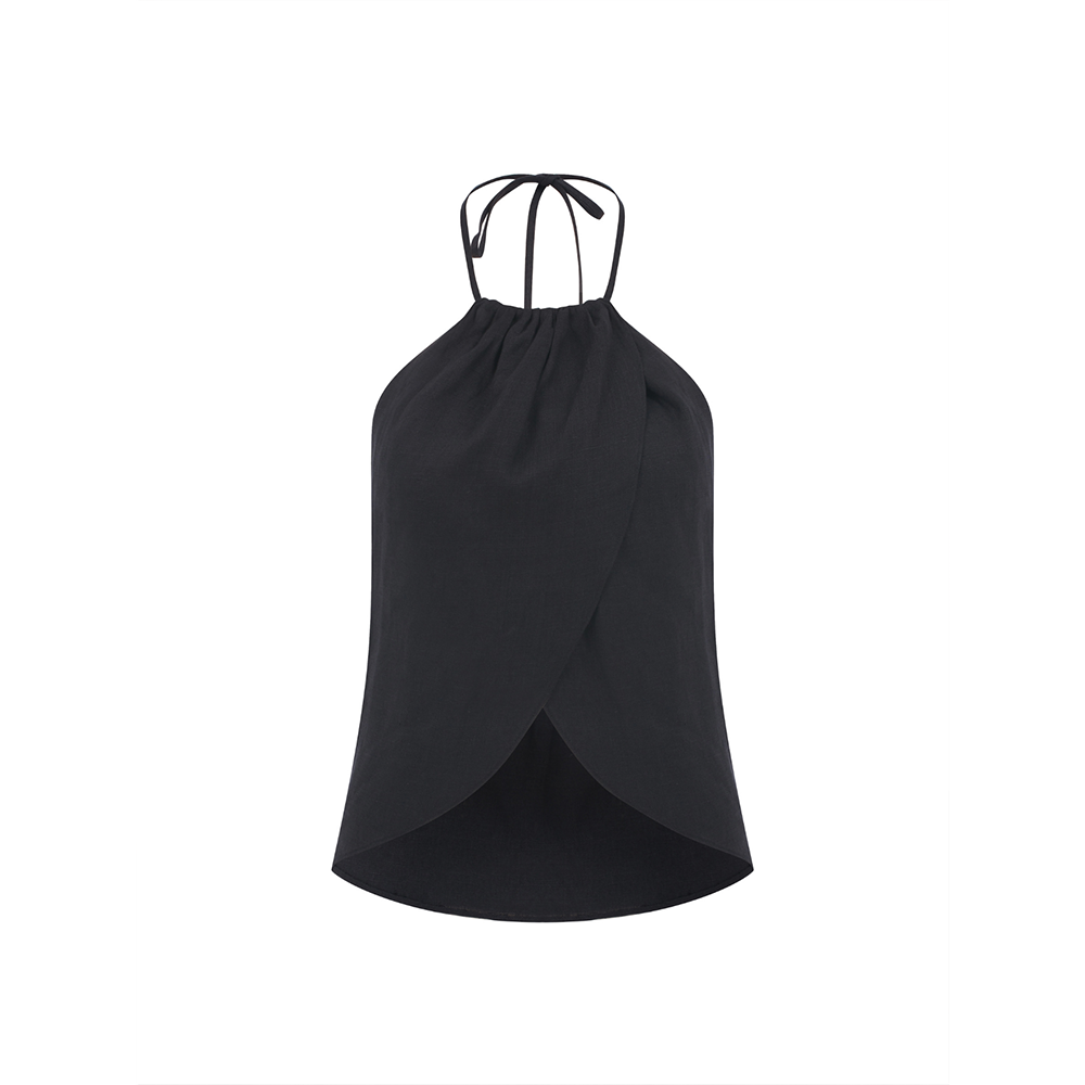 Mui Linen Top in Black