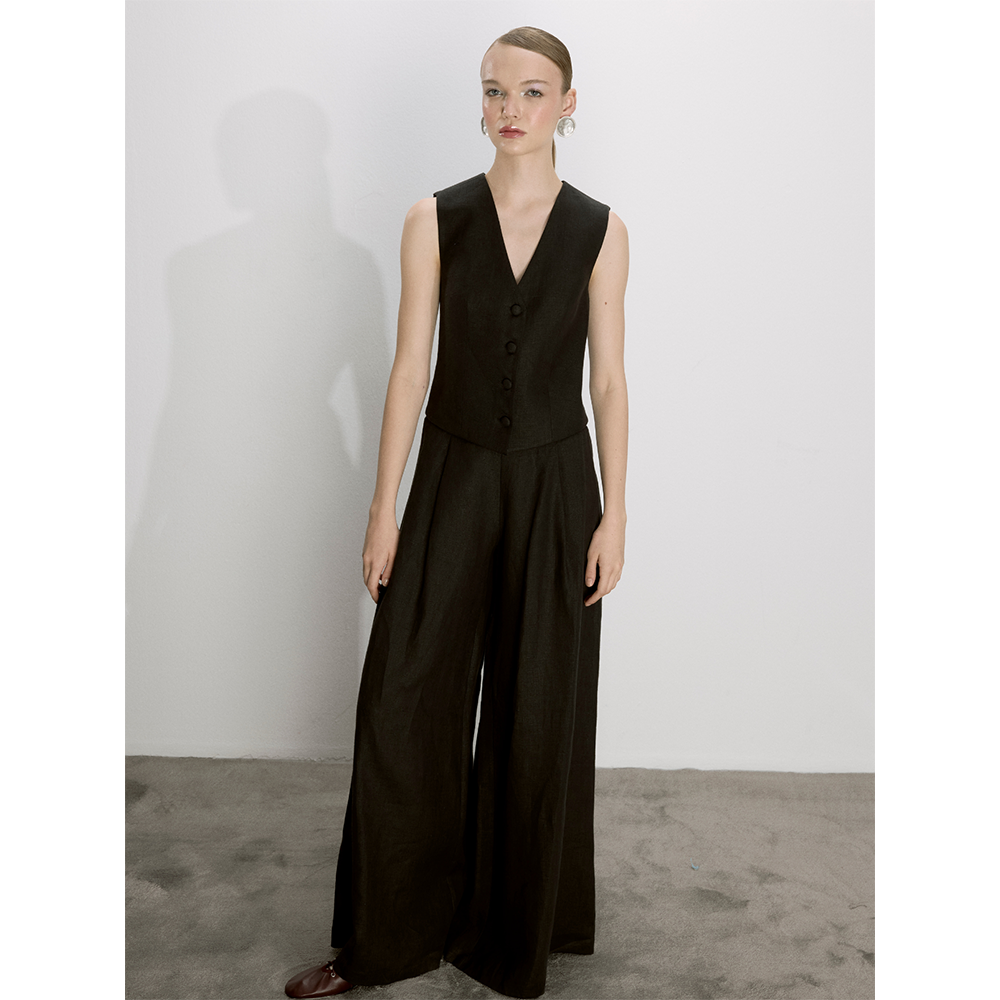 Mui Wide Leg Linen Trousers