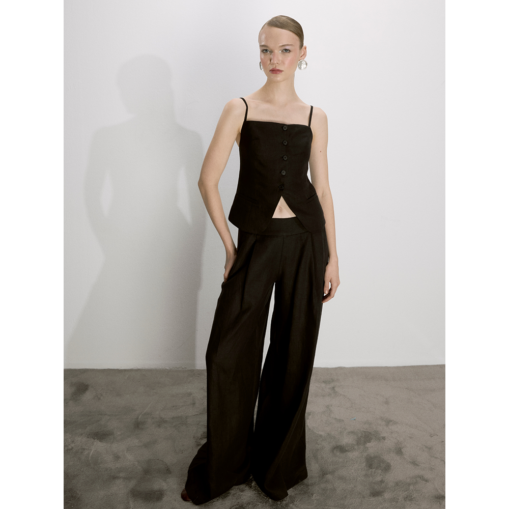 Mui Wide Leg Linen Trousers