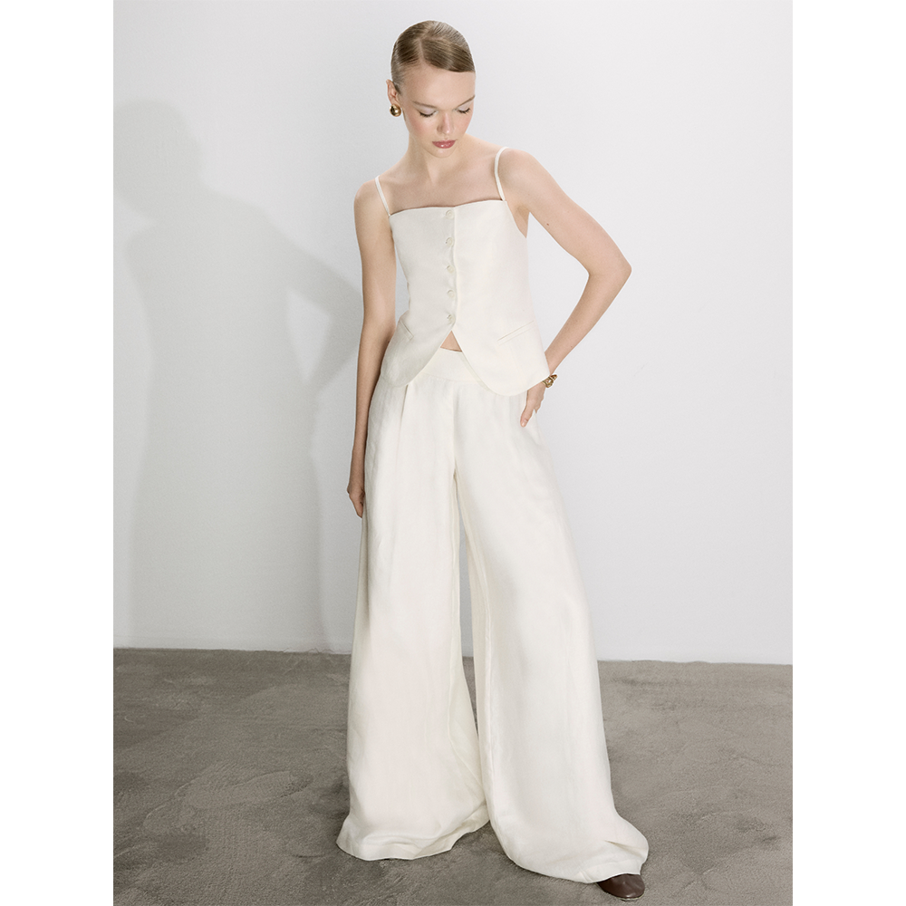 Mui Wide Leg Linen Trousers