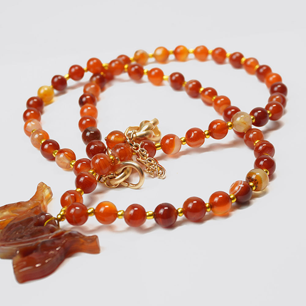 Mystic Rabbit Necklace in Carnelian Agate