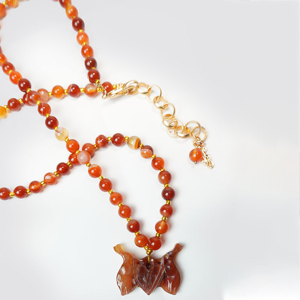 Mystic Rabbit Necklace in Carnelian Agate