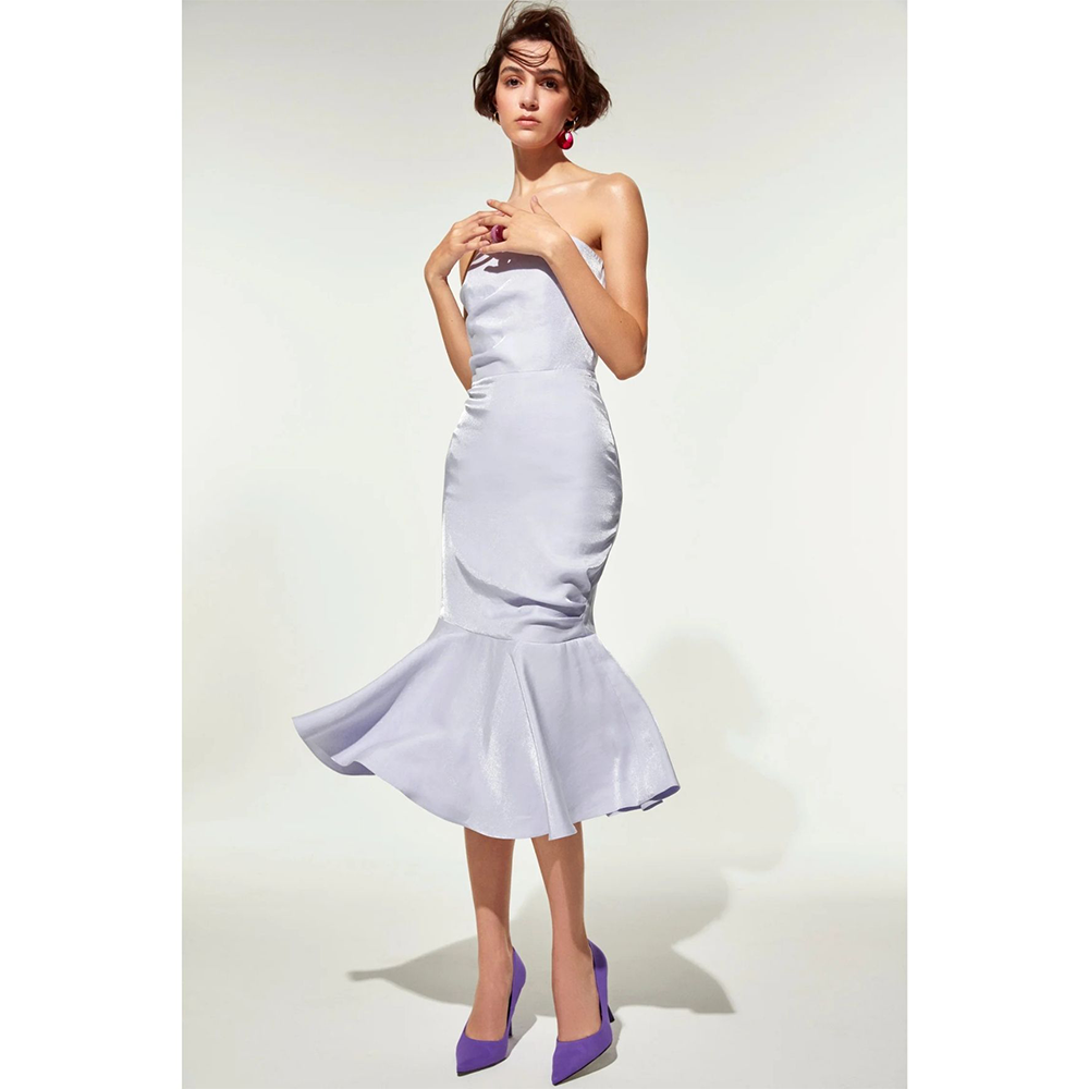 Noa Strapless Dress in Lilac