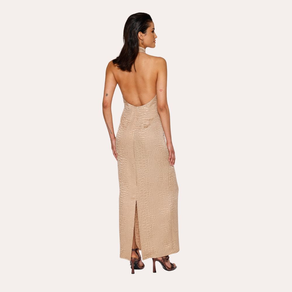 Shop online from our exclusive website. Discover the Nude Silk-Faille Maxi Dress, crafted from structured silk-faille with clean lines for an elegant evening or occasion look.