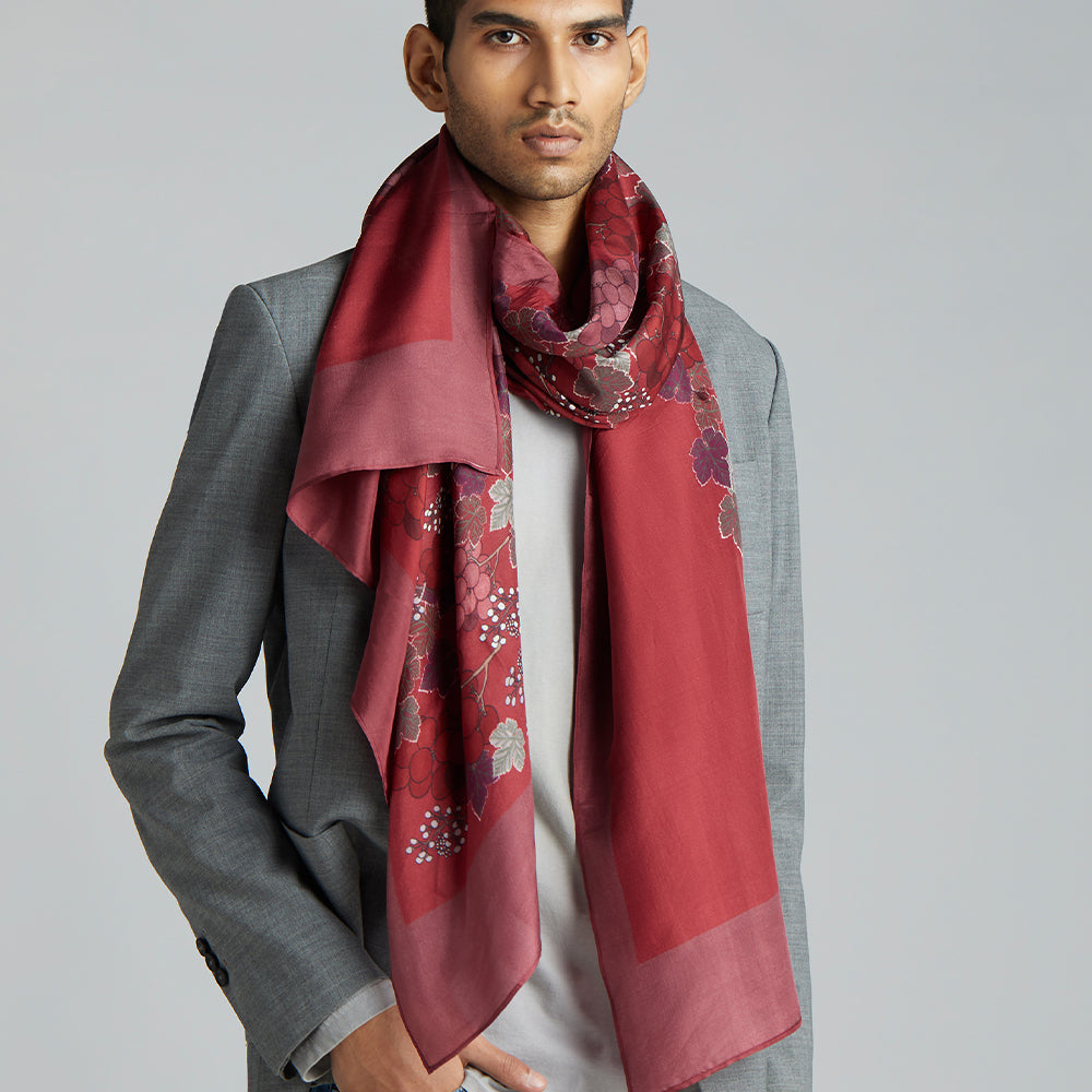 'A Sweet Vintage' stole adds a flattering pop of merlot to your wardrobe, with its' unique grape flower.