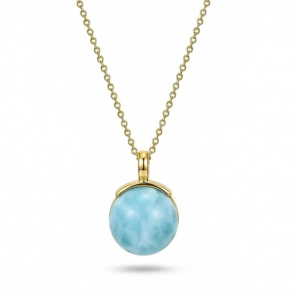 Discover the Ocean Love Larimar Necklace at The Luxe Maison, featuring ocean-inspired larimar gemstones for a refreshing, elegant look that captures the beauty and serenity of the sea.