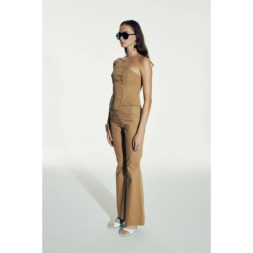 Odyle Cotton Bustier in Golden Straw