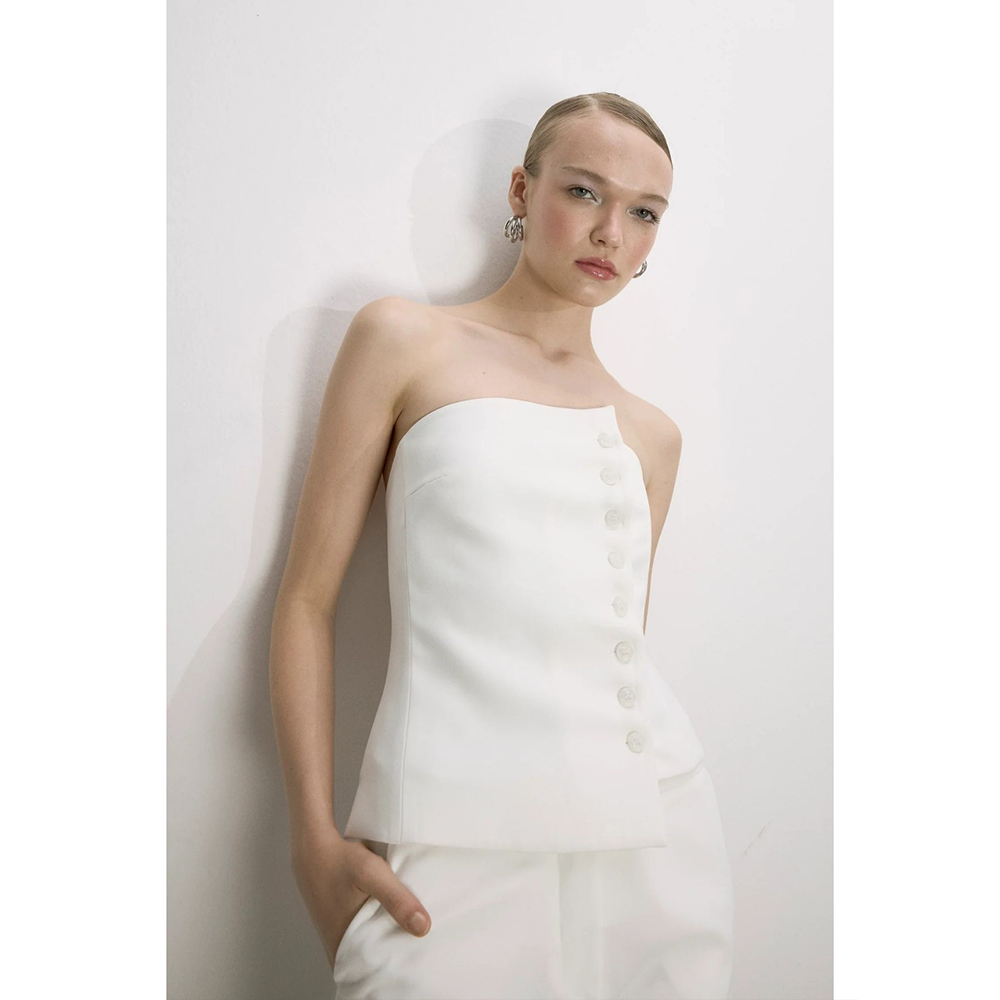 Odyle Crepe Bustier in Blanche