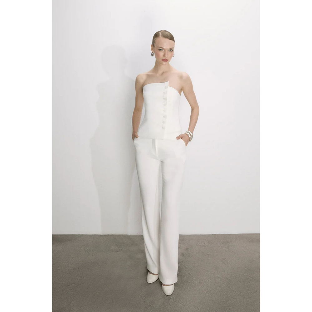 Odyle Crepe Bustier in Blanche