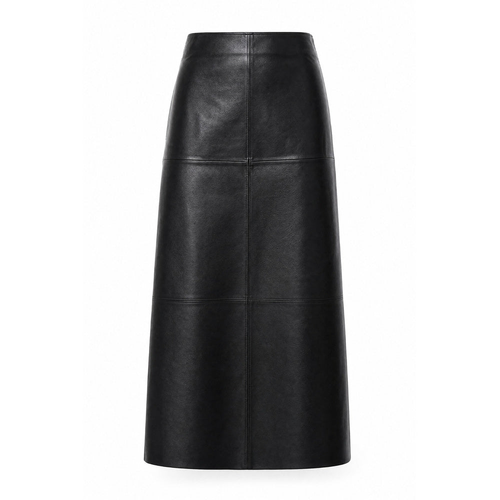 Shop online from our exclusive website and discover the Olive Leather Midi Skirt by Benedetti Life, crafted from plant-based olive leather for a sleek silhouette, modern elegance, and sustainable luxury.