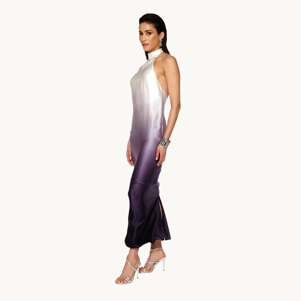 Shop online from our exclusive website. Discover the Ombre Silk Maxi Dress in silk charmeuse, featuring a hand-dyed gradient effect and an elegant, fluid silhouette.