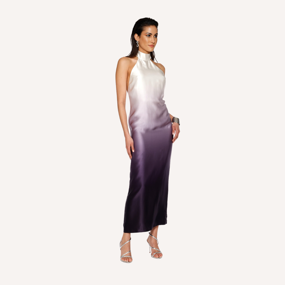 Shop online from our exclusive website. Discover the Ombre Silk Maxi Dress in silk charmeuse, featuring a hand-dyed gradient effect and an elegant, fluid silhouette.