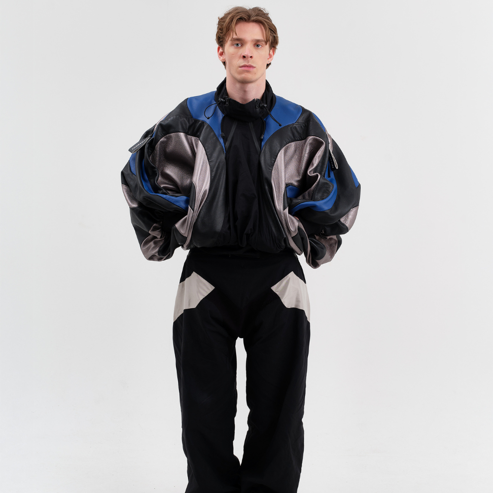 Shop online from our exclusive website. Discover the VOITECH® Omega Leather Bomber with premium three-tone leather, aerodynamic panel construction, dual-zip closure, and a sculpted performance-inspired design.