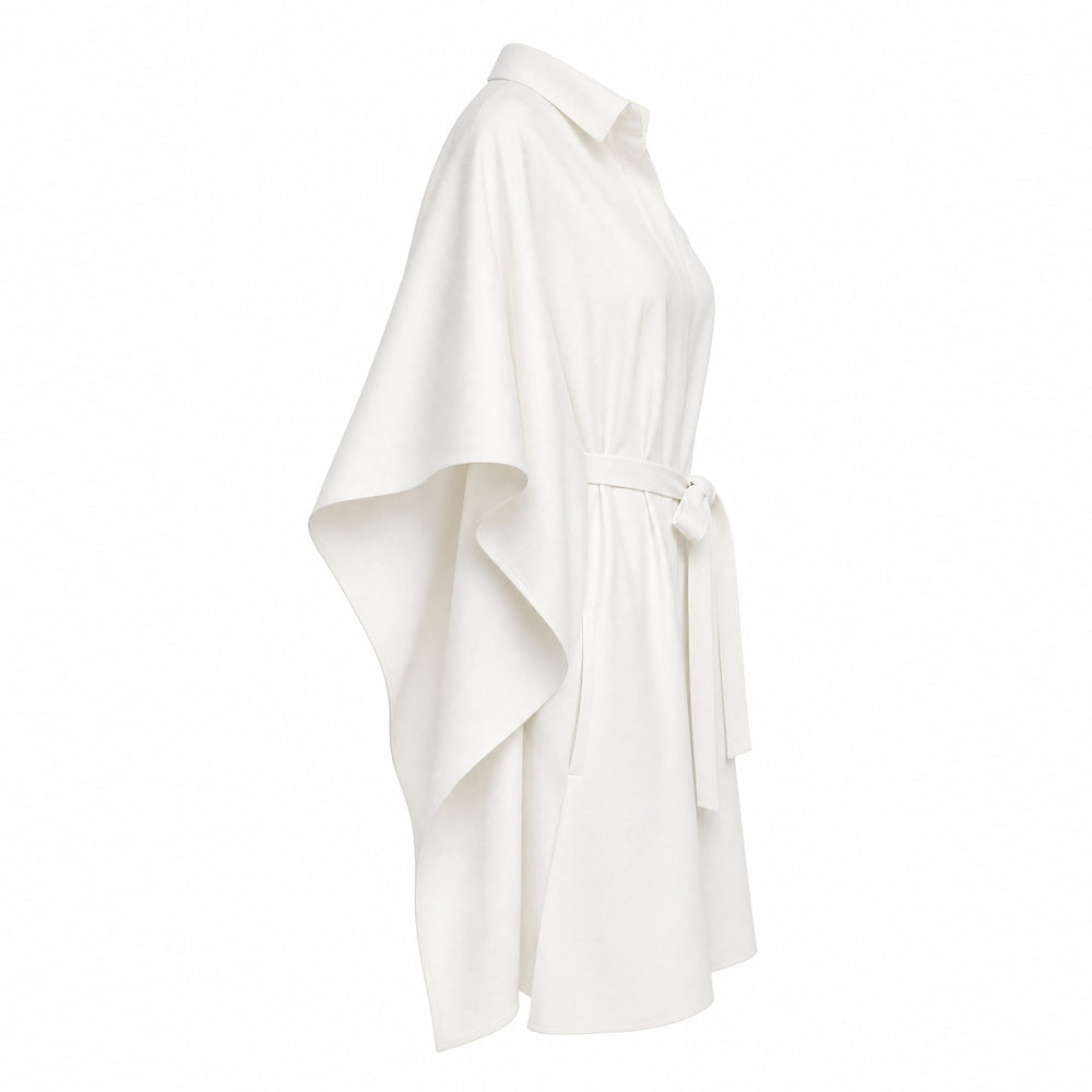 Shop online from our exclusive website and discover the Organic Cotton Kaftan Shirt Dress in White by Benedetti Life, crafted from premium organic cotton for breathable comfort and timeless minimalist elegance.