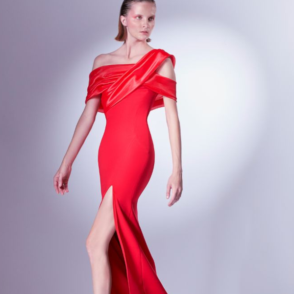 organza off shoulder dress