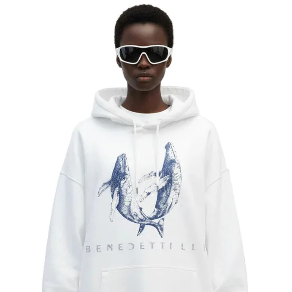 Shop online from our exclusive website and discover the Oversized Unisex Whale Harmony Hoodie by Benedetti Life, crafted from 100% organic cotton for sustainable comfort and everyday style.
