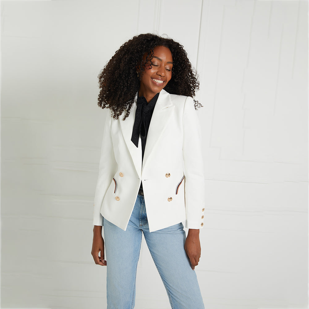 P.B. Inclusive- Double Breasted White Blazer