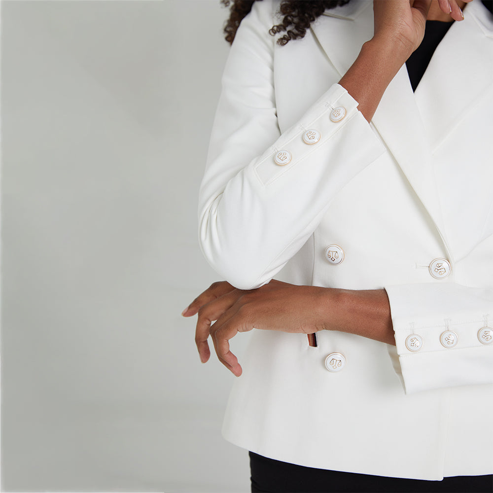 P.B. Inclusive- Double Breasted White Blazer