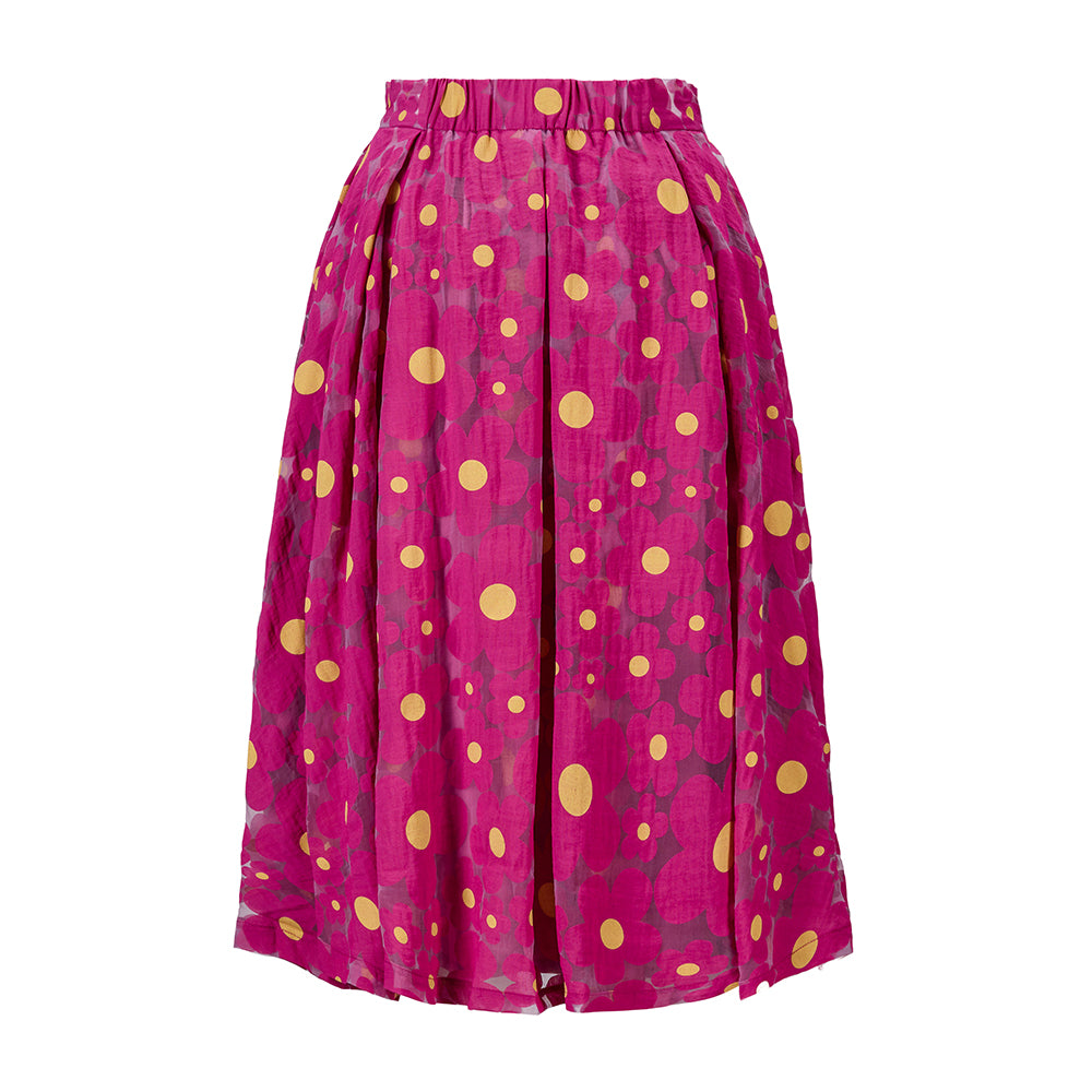 Paris Skirt Yellow Flower Pink