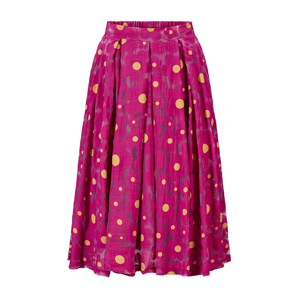 Paris Skirt Yellow Flower Pink