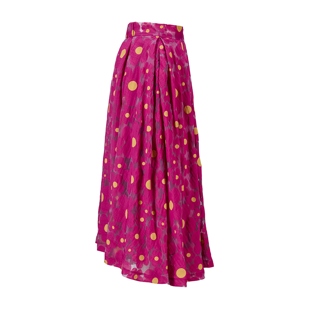 Paris Skirt Yellow Flower Pink