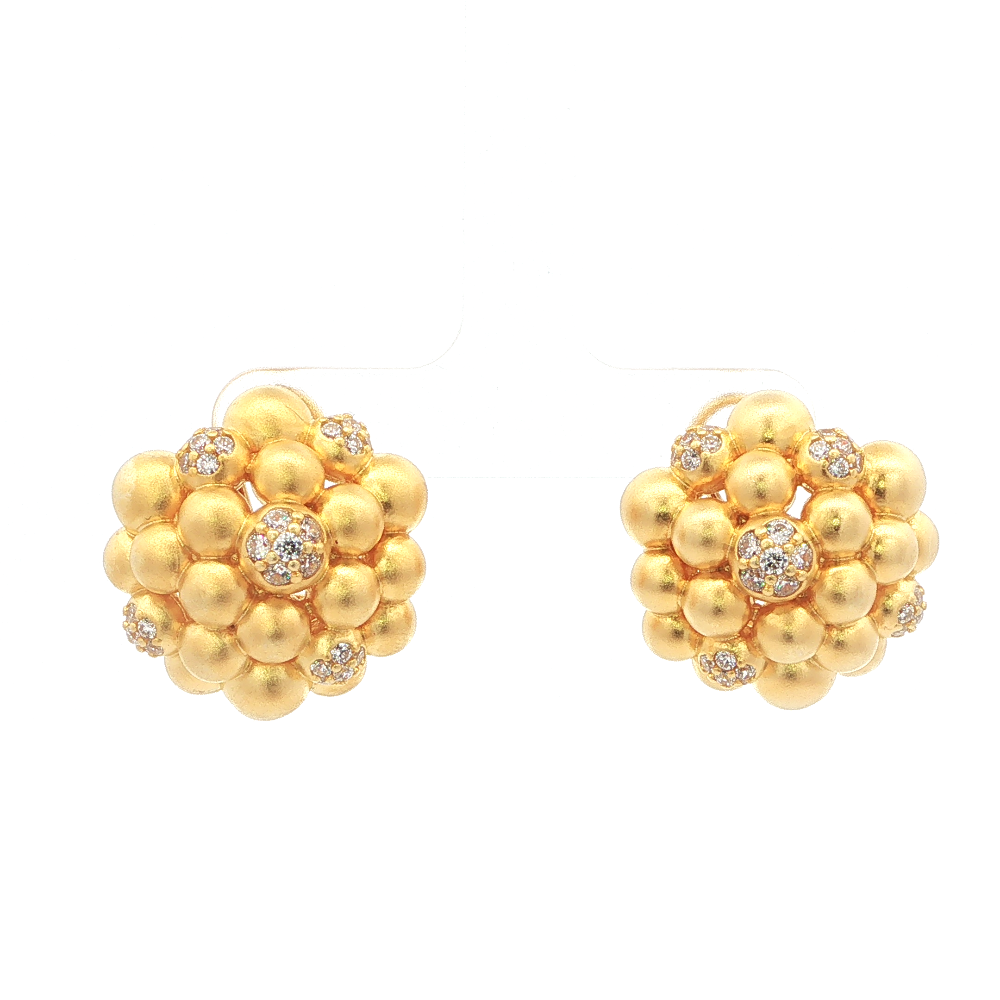 Shop online premium 18K gold earrings with sparkling cubic zirconia accents and elegant design.