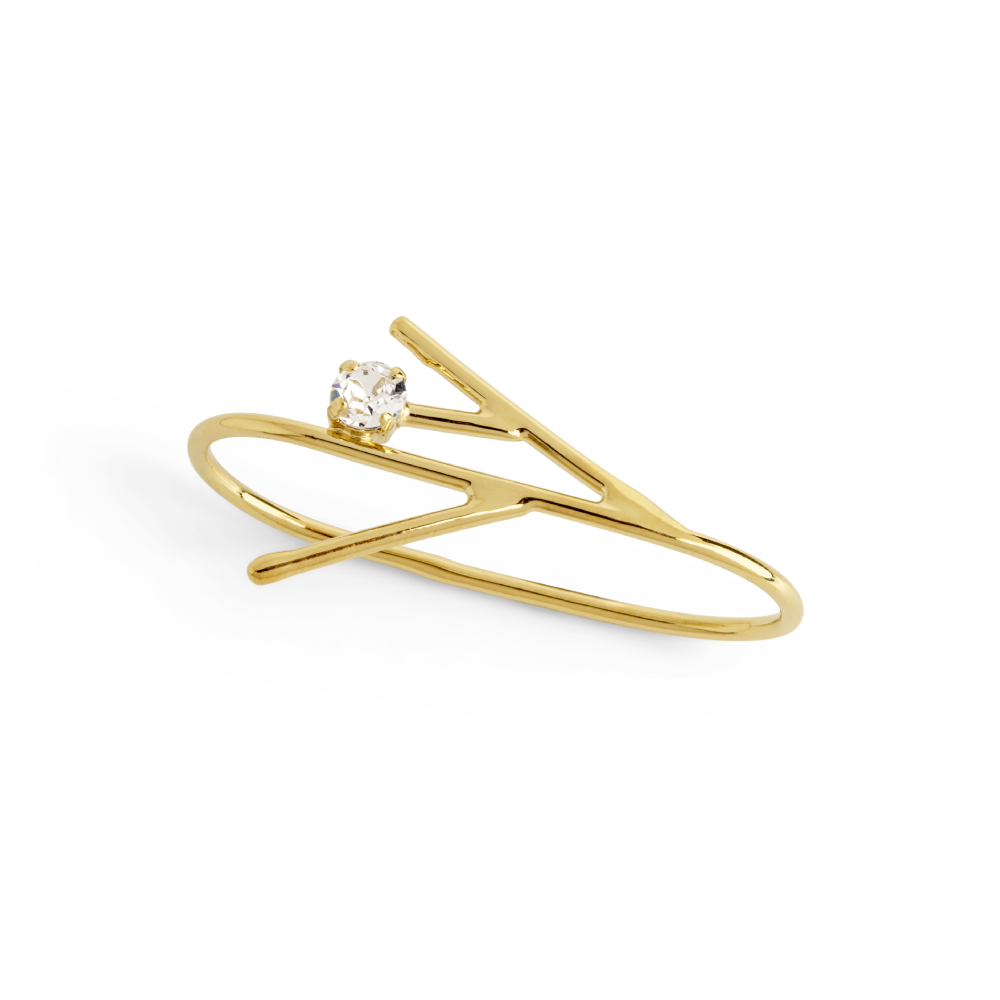 Inspired by the branches and bloom of the pine tree. Hand made dipped in 2 microne24K gold